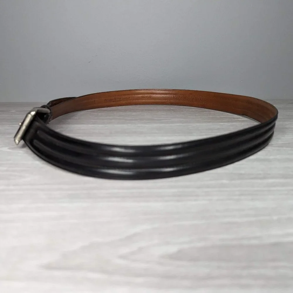 Johnston & Murphy Black Leather Belt Size 42